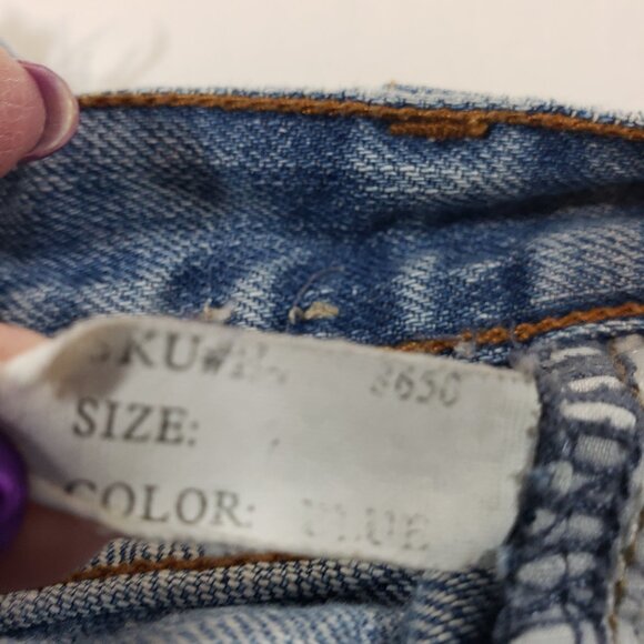 Hollister Y2K 90s Vintage Mini Skirt Denim Blue Distressed Junior Size 7 - Picture 11 of 11